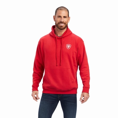 Men's Ariat 93 Liberty Hoodies Red | GB0214OVQ