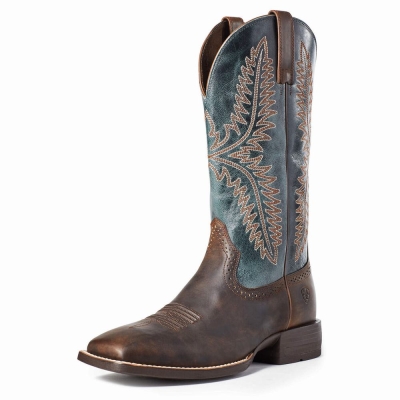 Men's Ariat Caprock Western Boots Brown | GB8564MDH