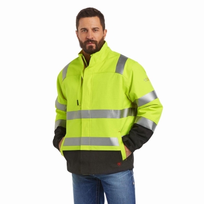 Men's Ariat FR Hi-Vis Waterproof Insulated Jackets Yellow | GB3694YOJ