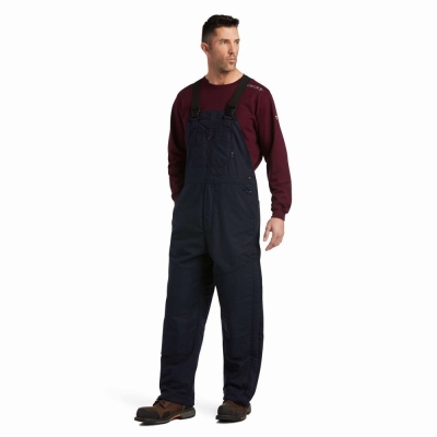 Men's Ariat FR Insulated Overall 2.0 Pants Navy | GB7856VUF