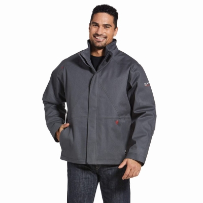 Men's Ariat FR Maxmove Waterproof Insulated Jackets Grey | GB7186LOJ