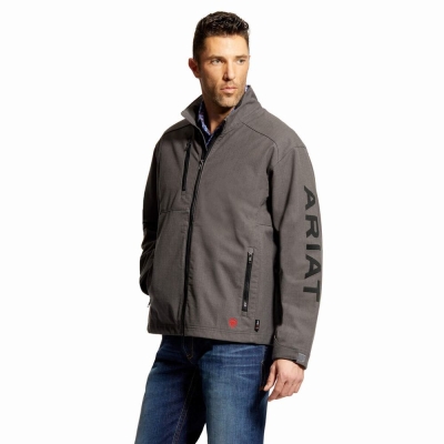 Men's Ariat FR Team Logo Jackets Grey | GB3529GSM