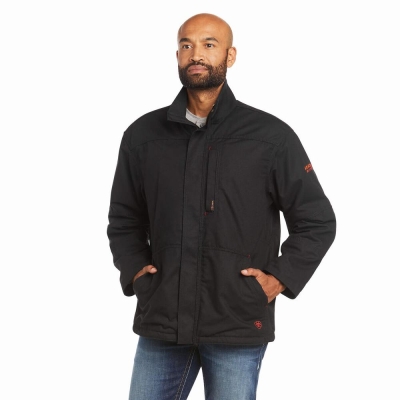 Men's Ariat FR Workhorse Insulated Jackets Black | GB7465WOL