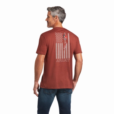 Men's Ariat Farm Polo Shirts Red | GB2937ABM