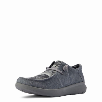 Men's Ariat Hilo Stretch Lace Sneakers Grey | GB2598BMC