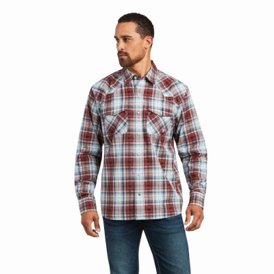 Men's Ariat Hugh Retro Fit Shirts Multicolor | GB2549LOG