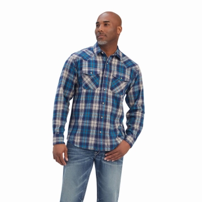 Men's Ariat Huntleigh Retro Fit Shirts Multicolor | GB2451OPU