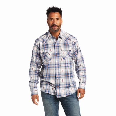 Men's Ariat Hutton Retro Fit Shirts Multicolor | GB7281LIF