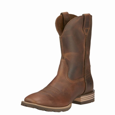 Men's Ariat Hybrid Street Side Western Boots Brown | GB9532JRW