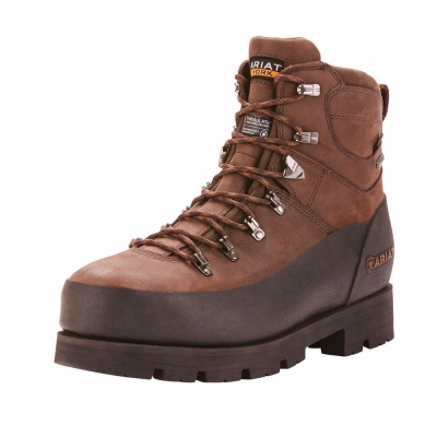 Men's Ariat Linesman Ridge 6" GORE-TEX 400g Composite Toe Waterproof Boots Brown | GB1437JBM