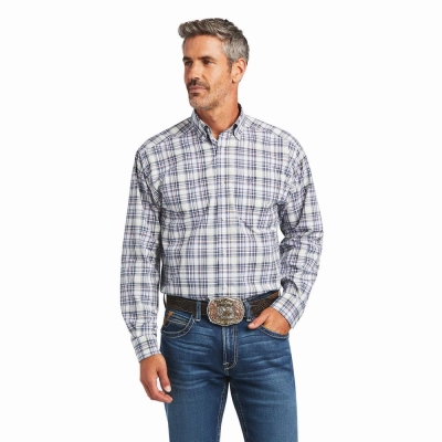 Men's Ariat Pro Series Brady Classic Fit Shirts White | GB7061KAM