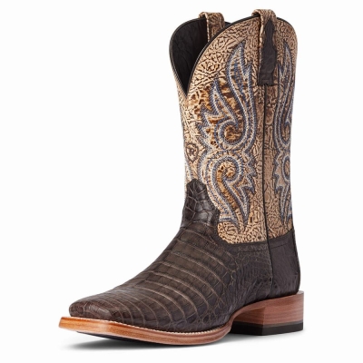 Men's Ariat Relentless Denton Western Boots Chocolate | GB6984YDT