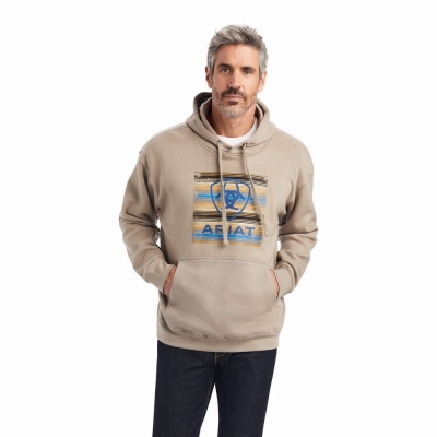 Men's Ariat Serape Block Hoodies Multicolor | GB4850YEB