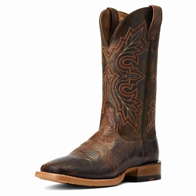 Men's Ariat Standout Western Boots Brown | GB4892GDU