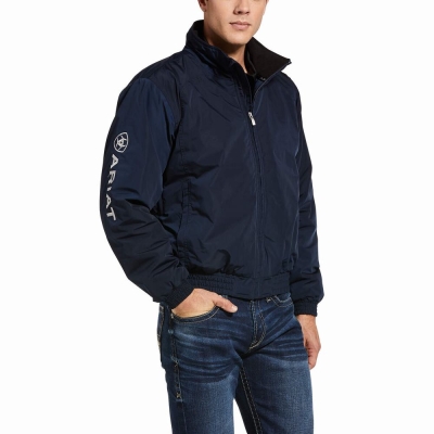 Men's Ariat Team Logo Insulated English Riding Navy | GB9061TJD