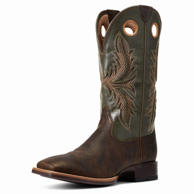 Men's Ariat Toughy VentTek 360 Western Boots Brown | GB6093AMQ