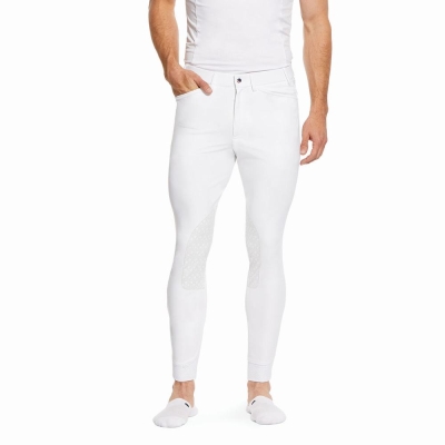 Men's Ariat Tri Factor Grip English Riding Pants White | GB3257UCT