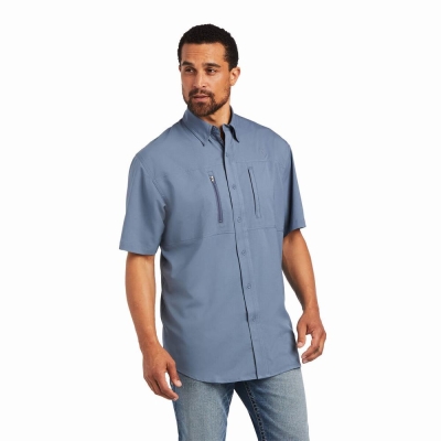 Men's Ariat VentTEK Classic Fit Shirts Grey | GB5091WZM