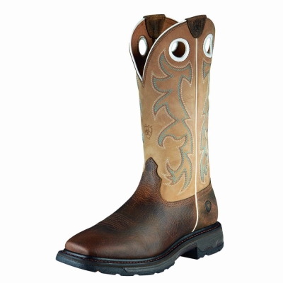 Men's Ariat WorkHog Wide Square Toe Tall Steel Toe Work Boots Multicolor | GB5217LTS