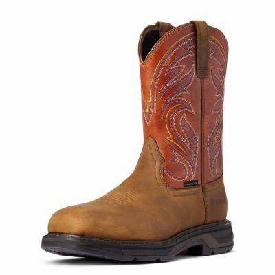 Men's Ariat WorkHog XT Cottonwood Carbon Toe Work Boots Multicolor | GB4061UKB