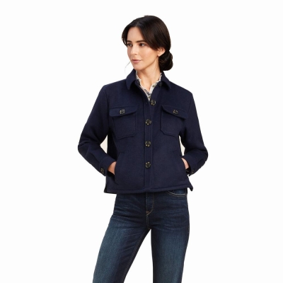 Women's Ariat Ashford Jackets Navy | GB0217XDT