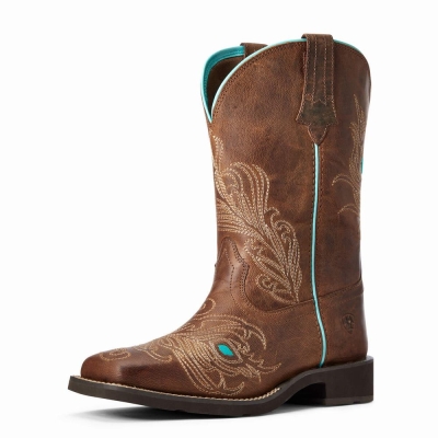 Women's Ariat Bright Eyes II Western Boots Brown | GB1952QGT