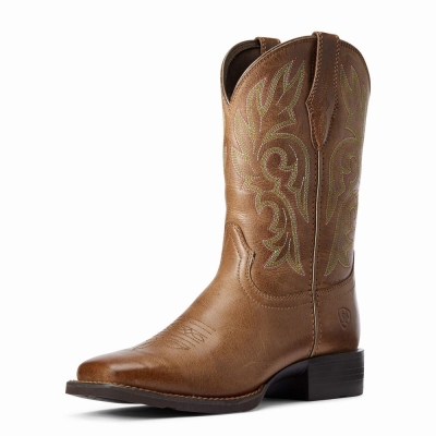 Women's Ariat Cattle Drive Western Boots Brown | GB2579DFA