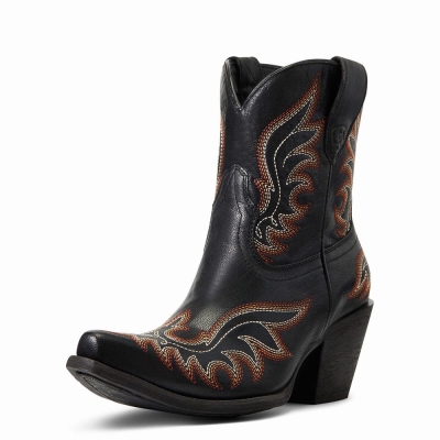 Women's Ariat Chandler Booties Black | GB6128ZHV