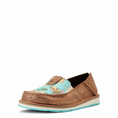 Women's Ariat Cruiser Sneakers Copper Metal Turquoise | GB6842EJM