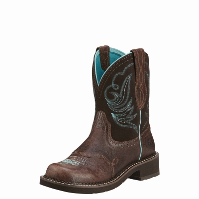 Women's Ariat Fatbaby Heritage Dapper Western Boots Royal Chocolate | GB6243YZH