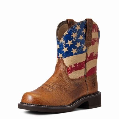 Women's Ariat Fatbaby Heritage Patriot Western Boots Multicolor | GB9561TUQ