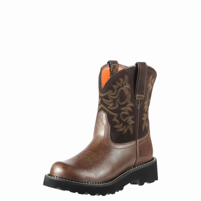 Women's Ariat Fatbaby Western Boots Brown | GB2046SLC