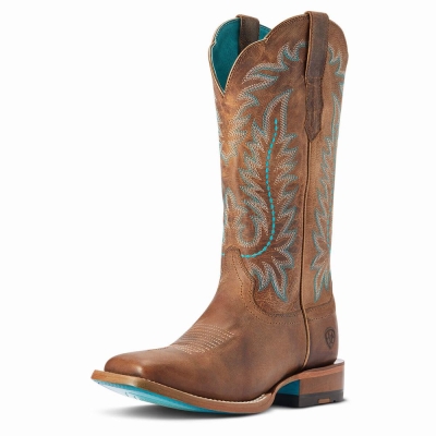 Women's Ariat Frontier Tilly Western Boots Brown | GB4863ZDE