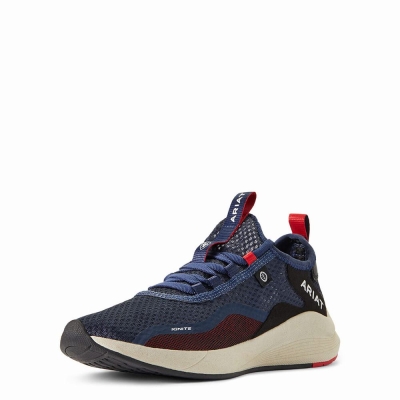 Women's Ariat Ignite Eco Sneakers Navy | GB9547IOS