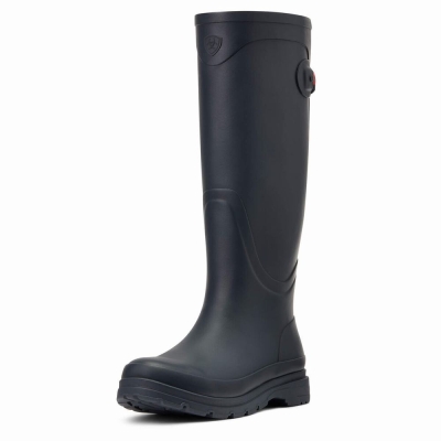 Women's Ariat Kelmarsh Rubber Waterproof Boots Navy | GB2041RZT