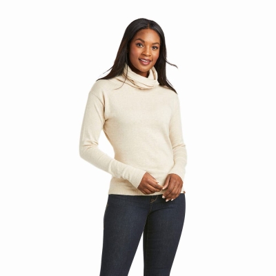 Women's Ariat Lexi Sweaters Beige | GB8764NXJ