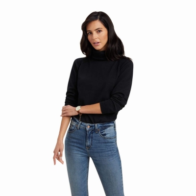 Women's Ariat Lexi Sweaters Black | GB0513SKL