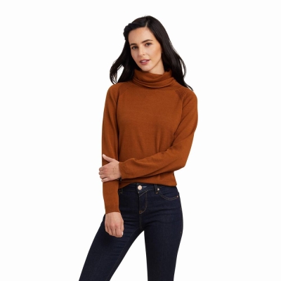 Women's Ariat Lexi Sweaters Brown | GB1035KFM