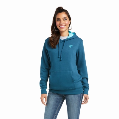 Women's Ariat REAL Arm Logo Hoodies Multicolor | GB8510FYB