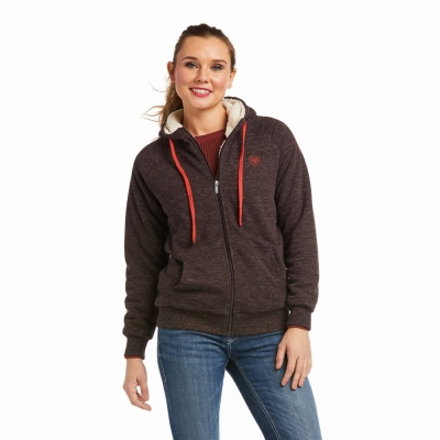 Women's Ariat REAL Sherpa Full Zip Hoodies Multicolor | GB2917FDC