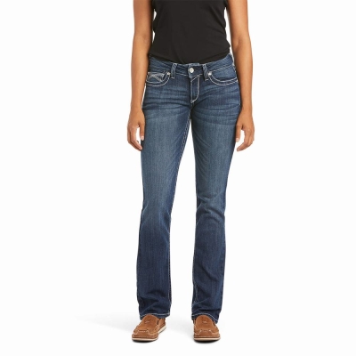 Women's Ariat R.E.A.L. Mid Rise Stretch Ivy Straight-Fit Jeans Multicolor | GB7906NHK