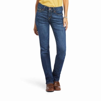 Women's Ariat R.E.A.L. Perfect Rise Nadia Straight-Fit Jeans Multicolor | GB4165QTS