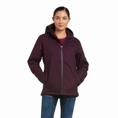 Women's Ariat Rebar DuraCanvas Insulated Jackets Purple | GB0378IAB