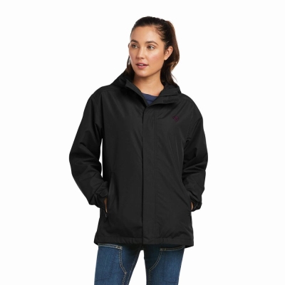 Women's Ariat Rebar Stormshell Logo Waterproof Jackets Black Purple | GB1952LJF