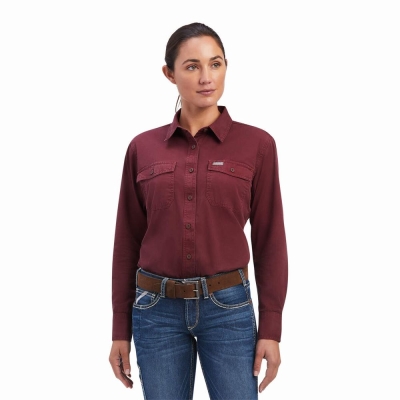 Women's Ariat Rebar Washed Twill Shirts Multicolor | GB2894LIZ