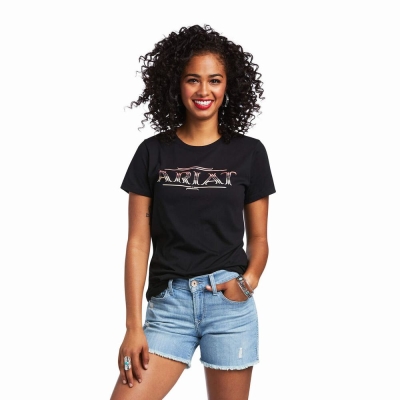 Women's Ariat Serape Style Tops Black | GB6871LVE