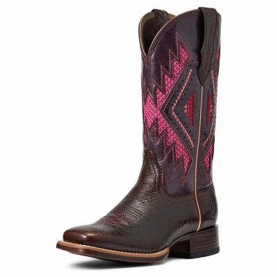 Women's Ariat Sienna VentTek 360 Western Boots Chocolate | GB0647GLK