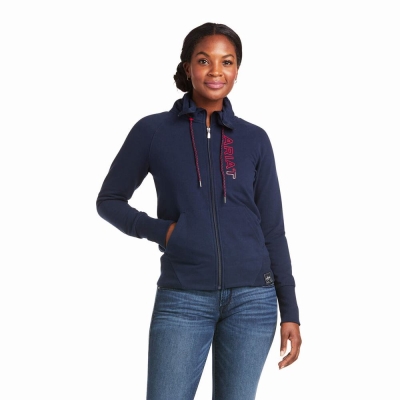 Women's Ariat Team Logo Full Zip Hoodies Multicolor | GB3281EHJ