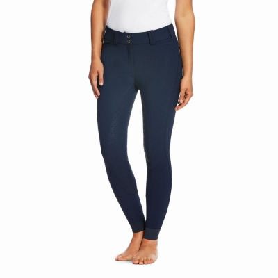 Women's Ariat Tri Factor Grip Full Seat Breech Pants Navy | GB4502ZNX