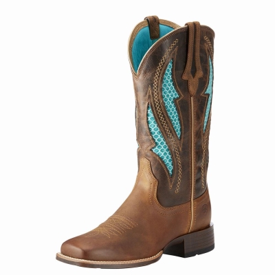 Women's Ariat VentTEK Ultra Western Boots Brown | GB2947CHY